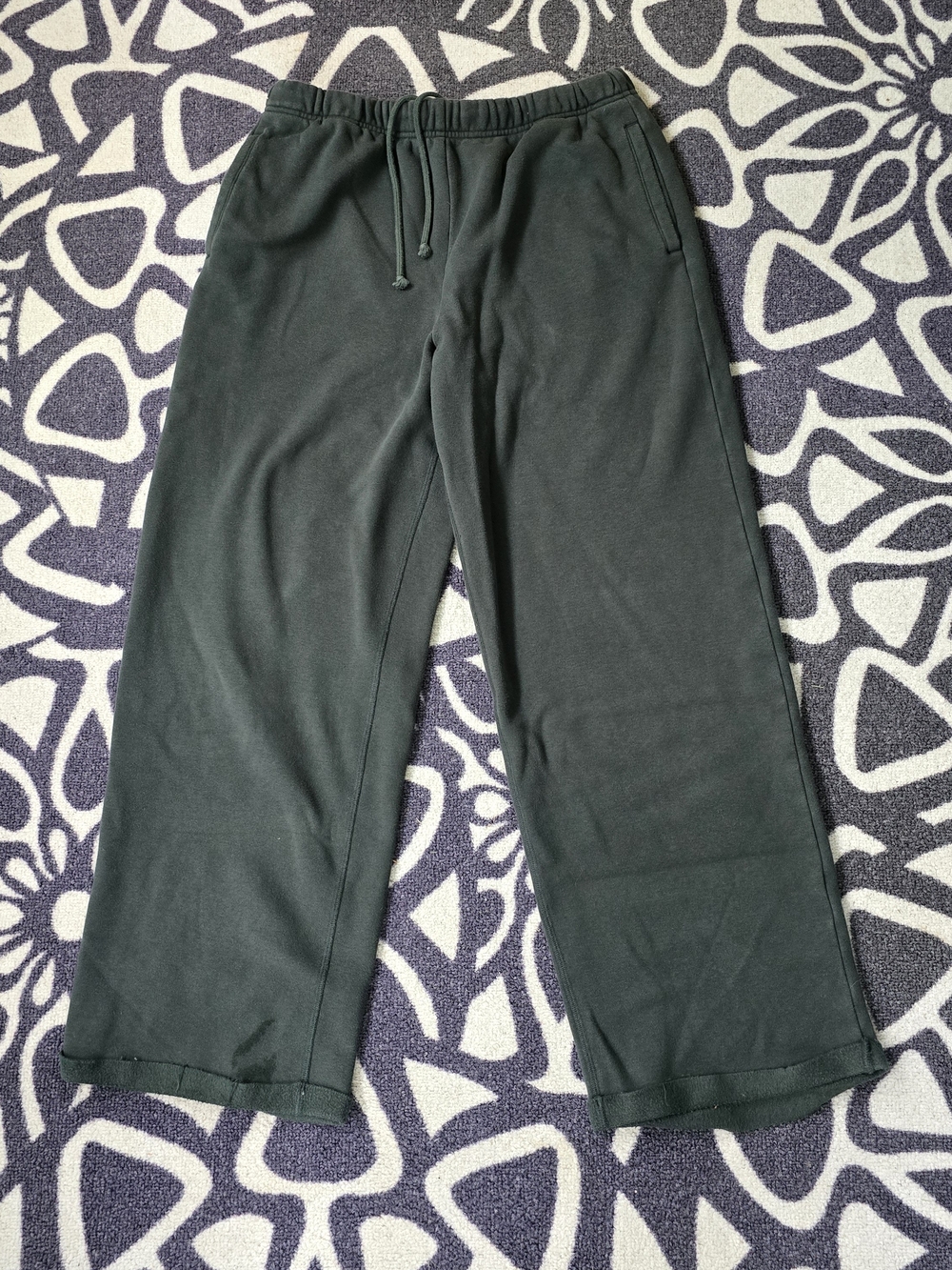 SKIMS Cotton Fleece Classic Straight Leg Pant in Spruce - Size Large